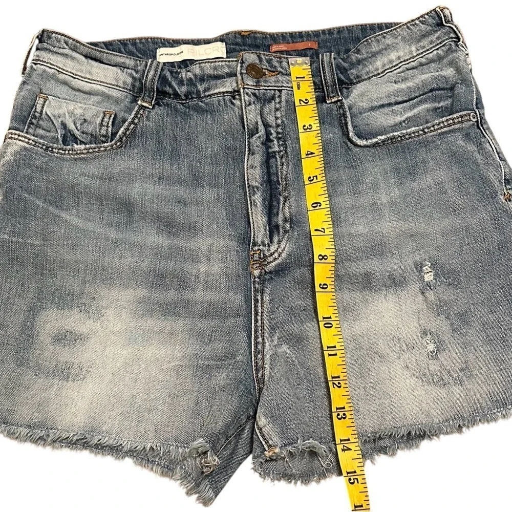 Pilcro Anthropologie Ultra High-Rise Slim Denim Shorts Boyfriend Distressed 31 - Picture 9 of 9